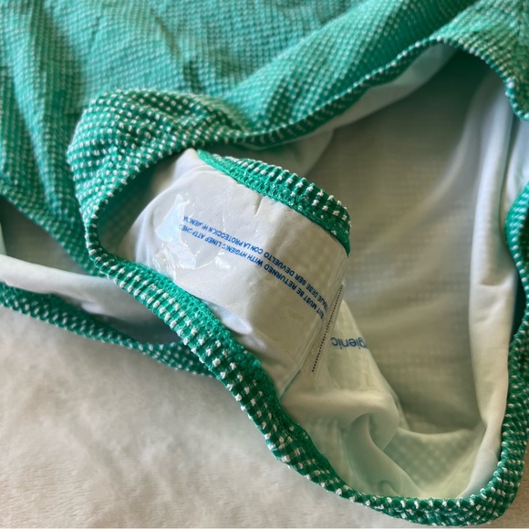 NWT J. Crew Gingham Ruffle Bandeau One-Piece Swimsuit Sz 14 - Picture 6 of 8